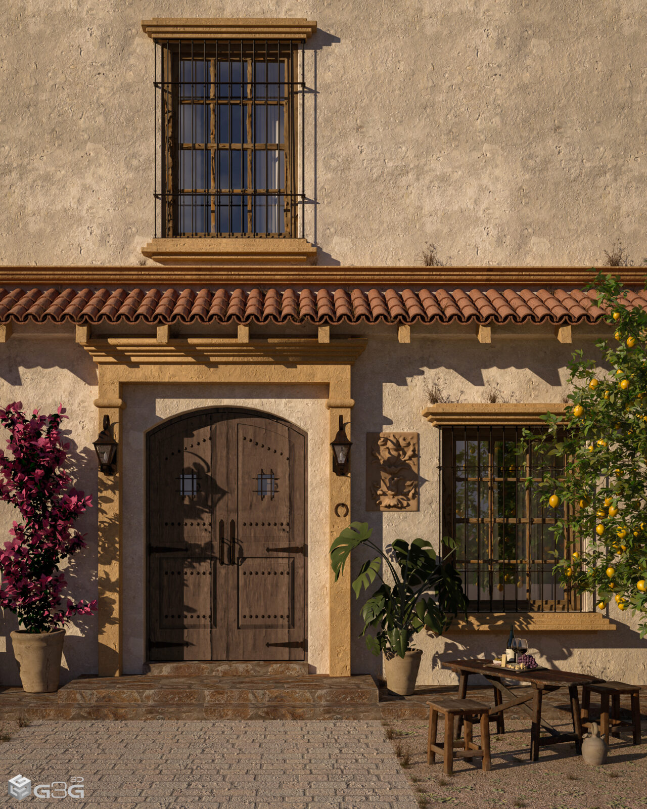 Render Exterior Cortijo Andaluz